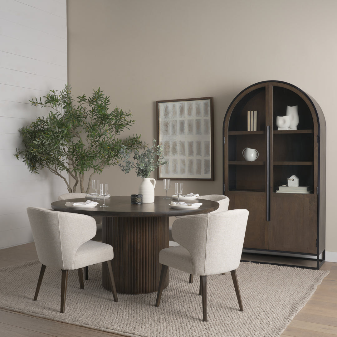 Terra Fluted Dining Table - 4 Niles Chairs - Sloan Cabinet Dining Room Mercana
