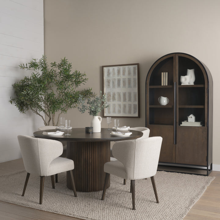 Terra Fluted Dining Table - 4 Niles Chairs - Sloan Cabinet Dining Room Mercana