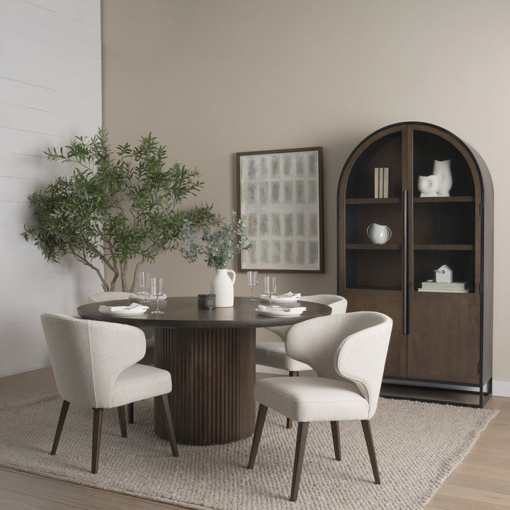 Terra Fluted Dining Table - 4 Niles Chairs - Sloan Cabinet Dining Room Mercana