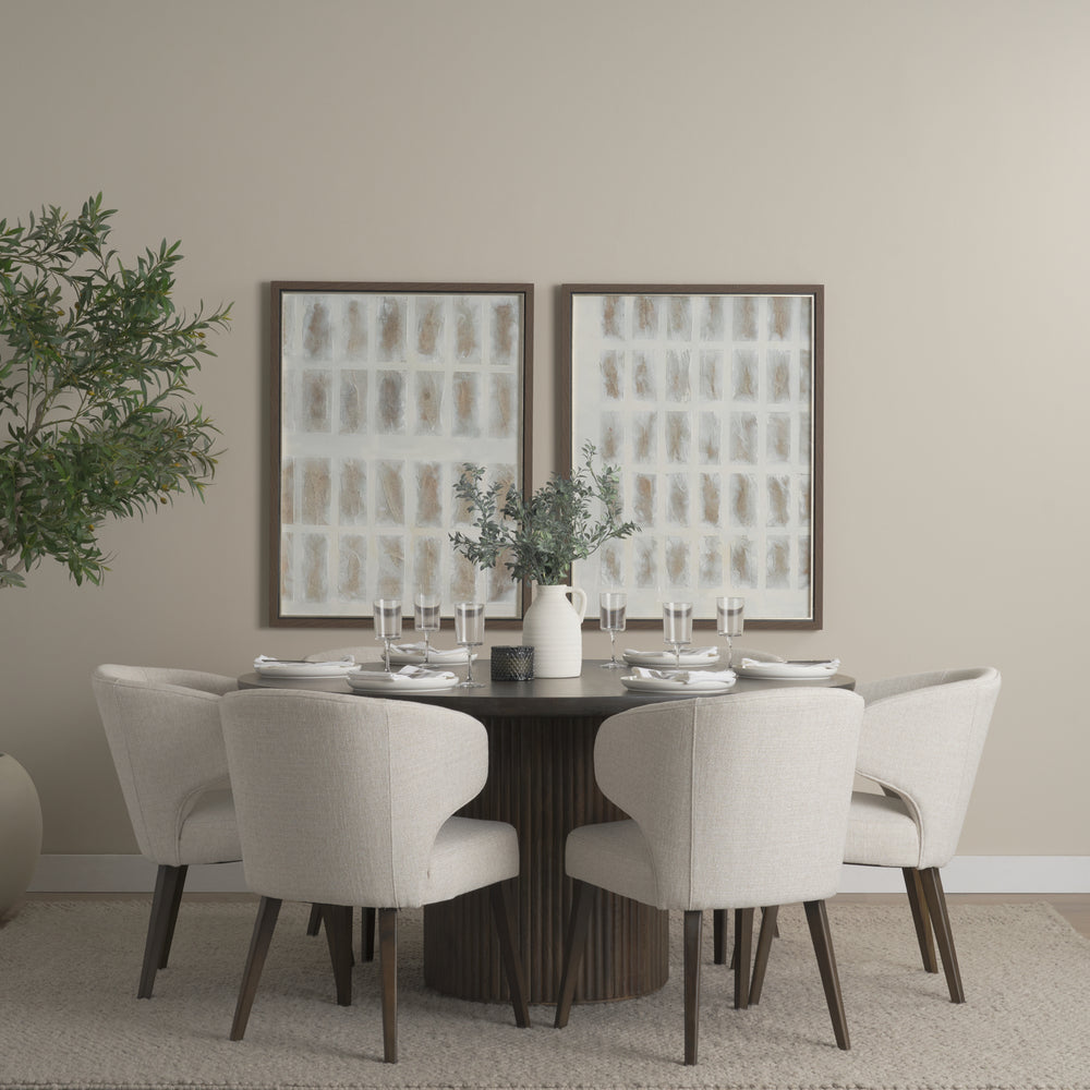 Terra Fluted Dining Table - 6 Niles Chairs Dining Room Mercana