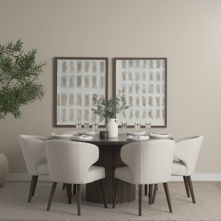 Terra Fluted Dining Table - 6 Niles Chairs Dining Room Mercana