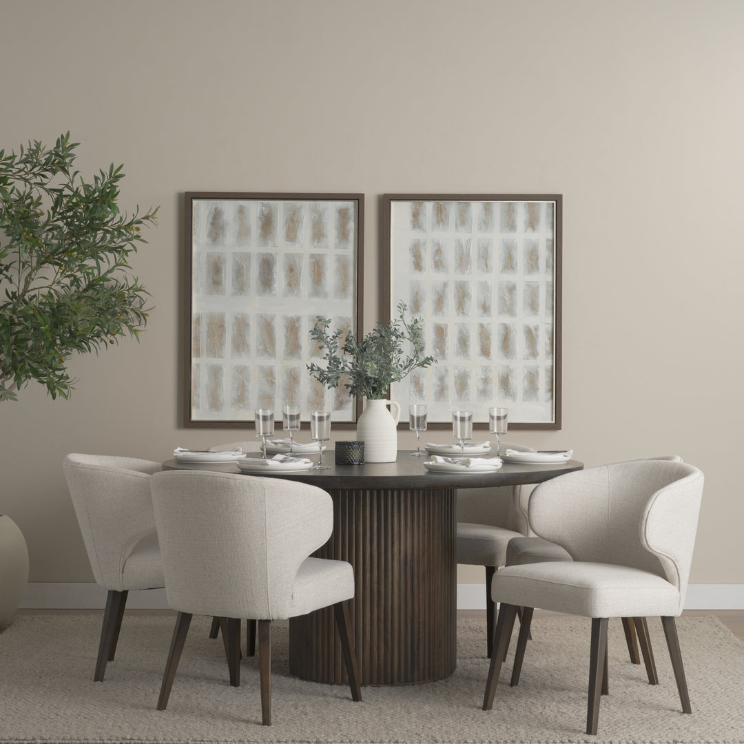 Terra Fluted Dining Table - 6 Niles Chairs Dining Room Mercana