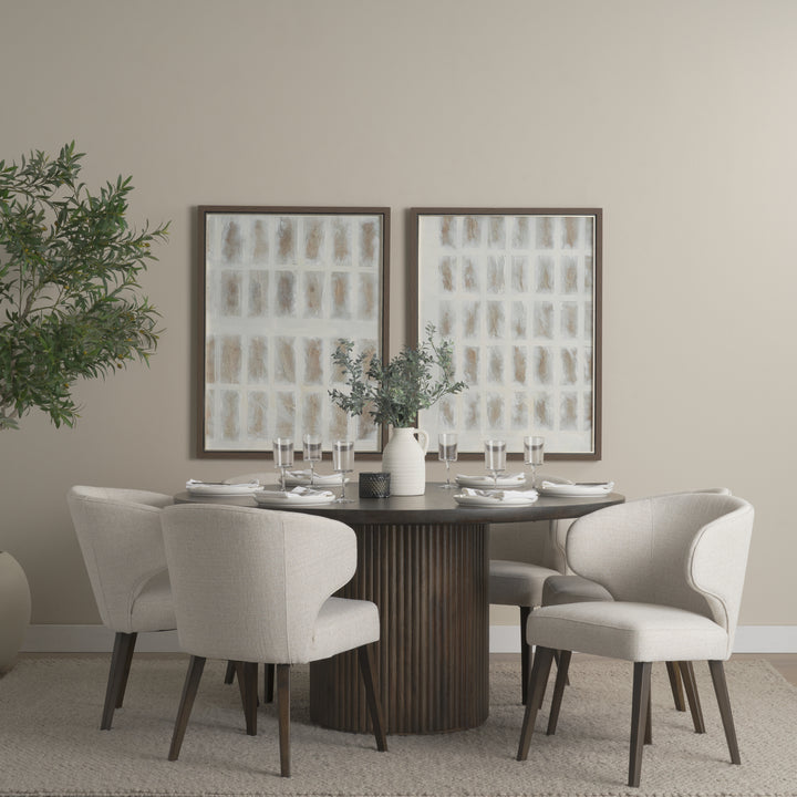 Terra Fluted Dining Table - 6 Niles Chairs Dining Room Mercana