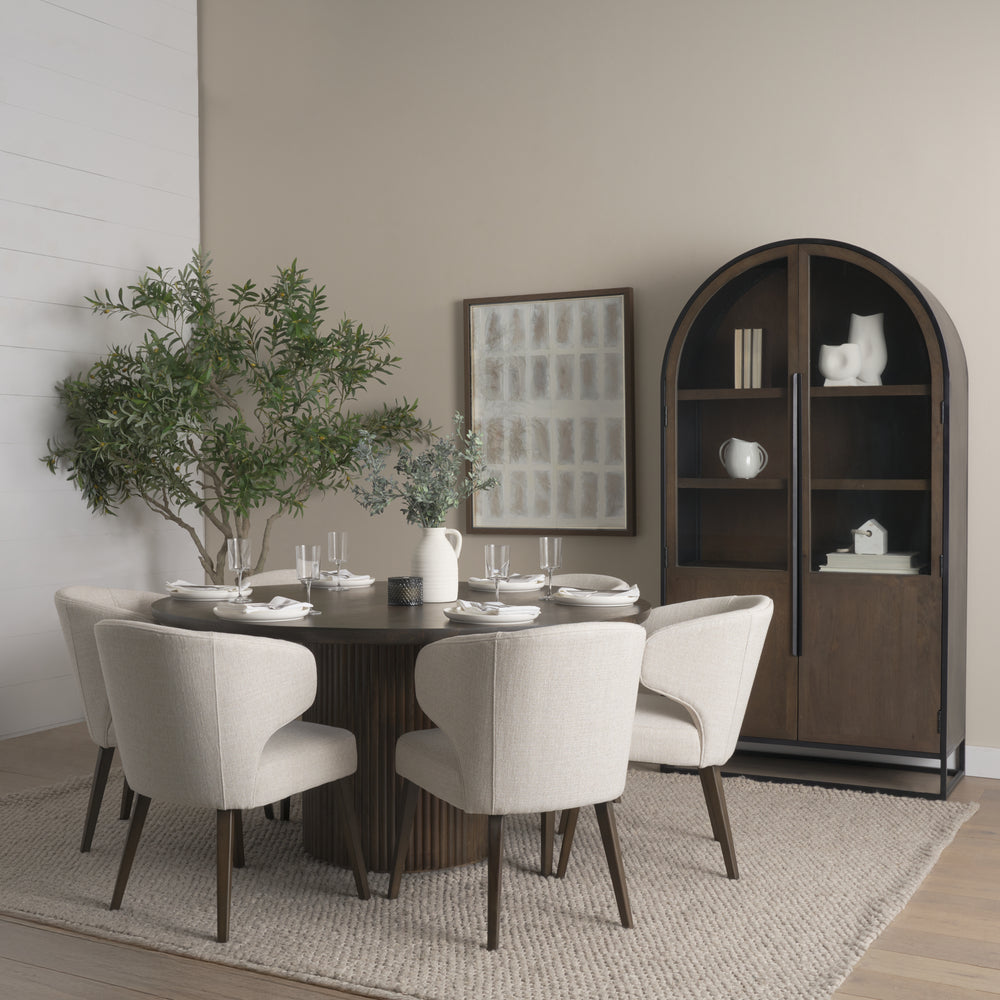 Terra Fluted Dining Table - 6 Niles Chairs - Sloan Cabinet Dining Room Mercana