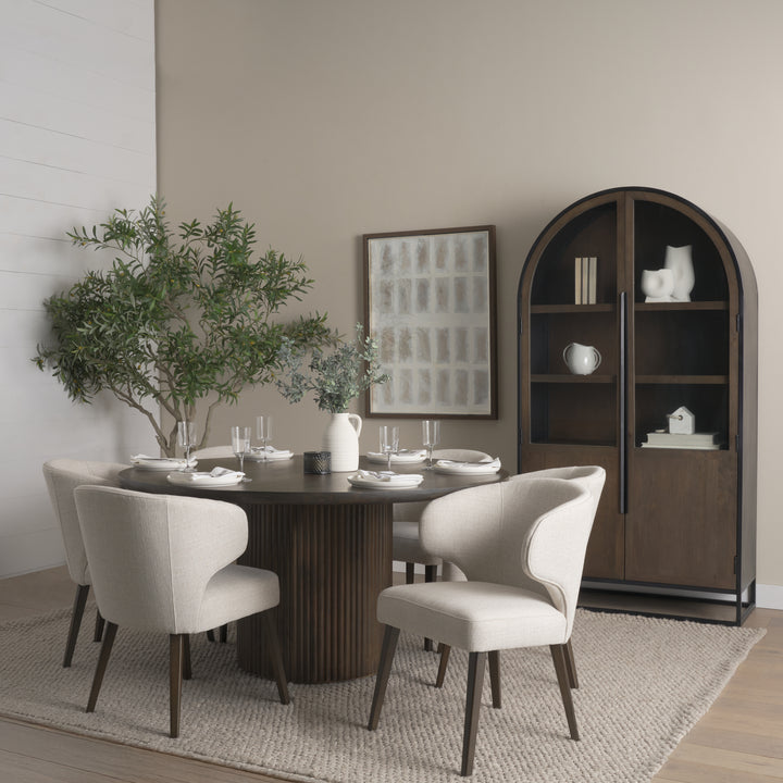 Terra Fluted Dining Table - 6 Niles Chairs - Sloan Cabinet Dining Room Mercana