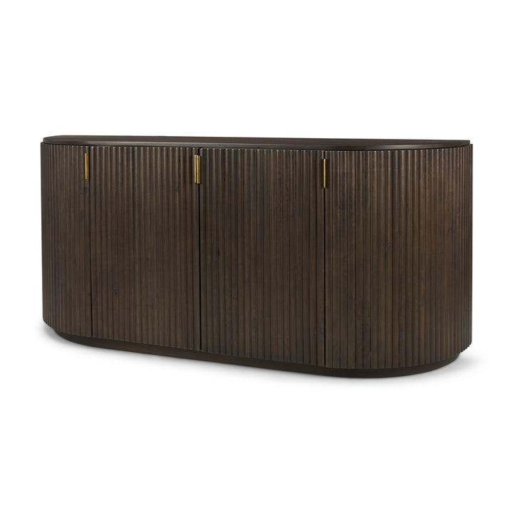 Terra Fluted Dining Table - 4 Niles Chairs - Terra Sideboard Dining Room Mercana