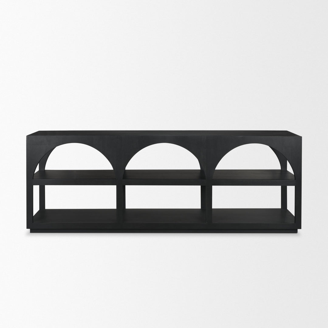 Bela Large Matte Black Arched Console Table Living Room Mercana