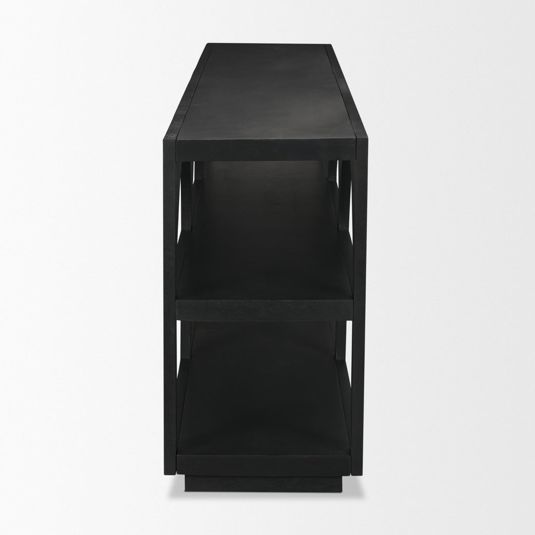 Bela Large Matte Black Arched Console Table Living Room Mercana