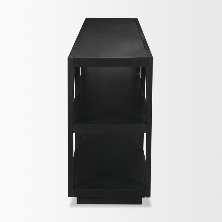 Bela Large Matte Black Arched Console Table Living Room Mercana