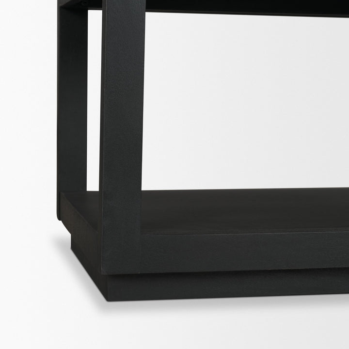 Bela Large Matte Black Arched Console Table Living Room Mercana