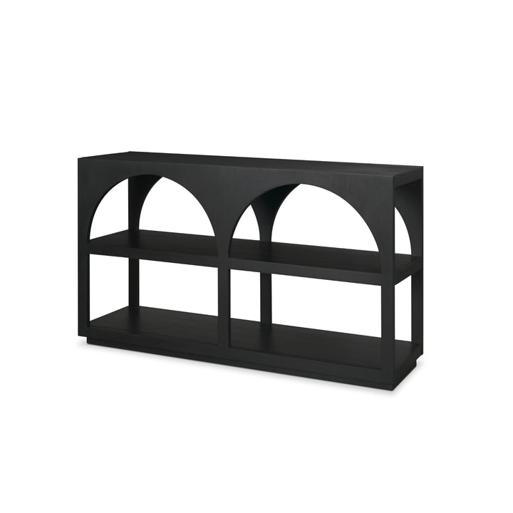 Bela Small Matte Black Arched Console Table Living Room Mercana