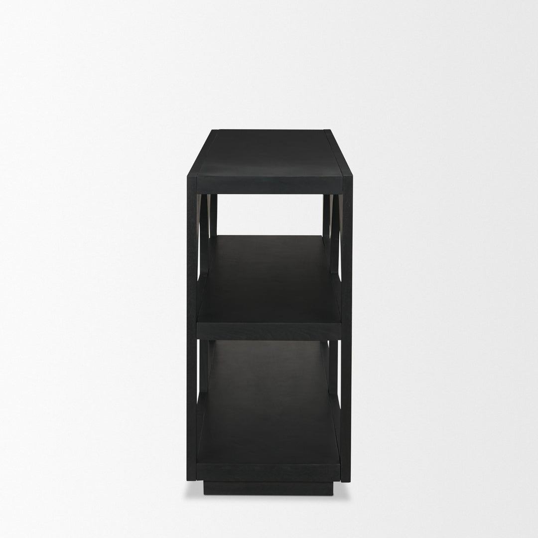 Bela Small Matte Black Arched Console Table Living Room Mercana