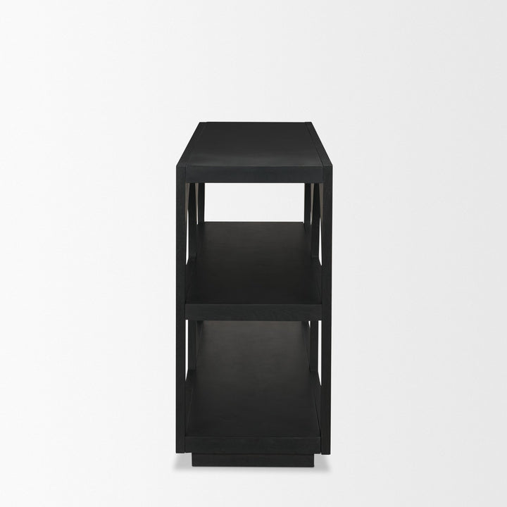Bela Small Matte Black Arched Console Table Living Room Mercana