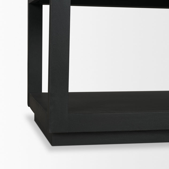 Bela Small Matte Black Arched Console Table Living Room Mercana