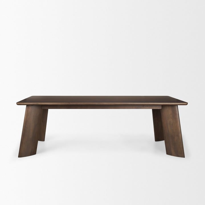 Jonan Solid Dark Brown Mango Wood Rectangular Dining Table Dining Room Mercana