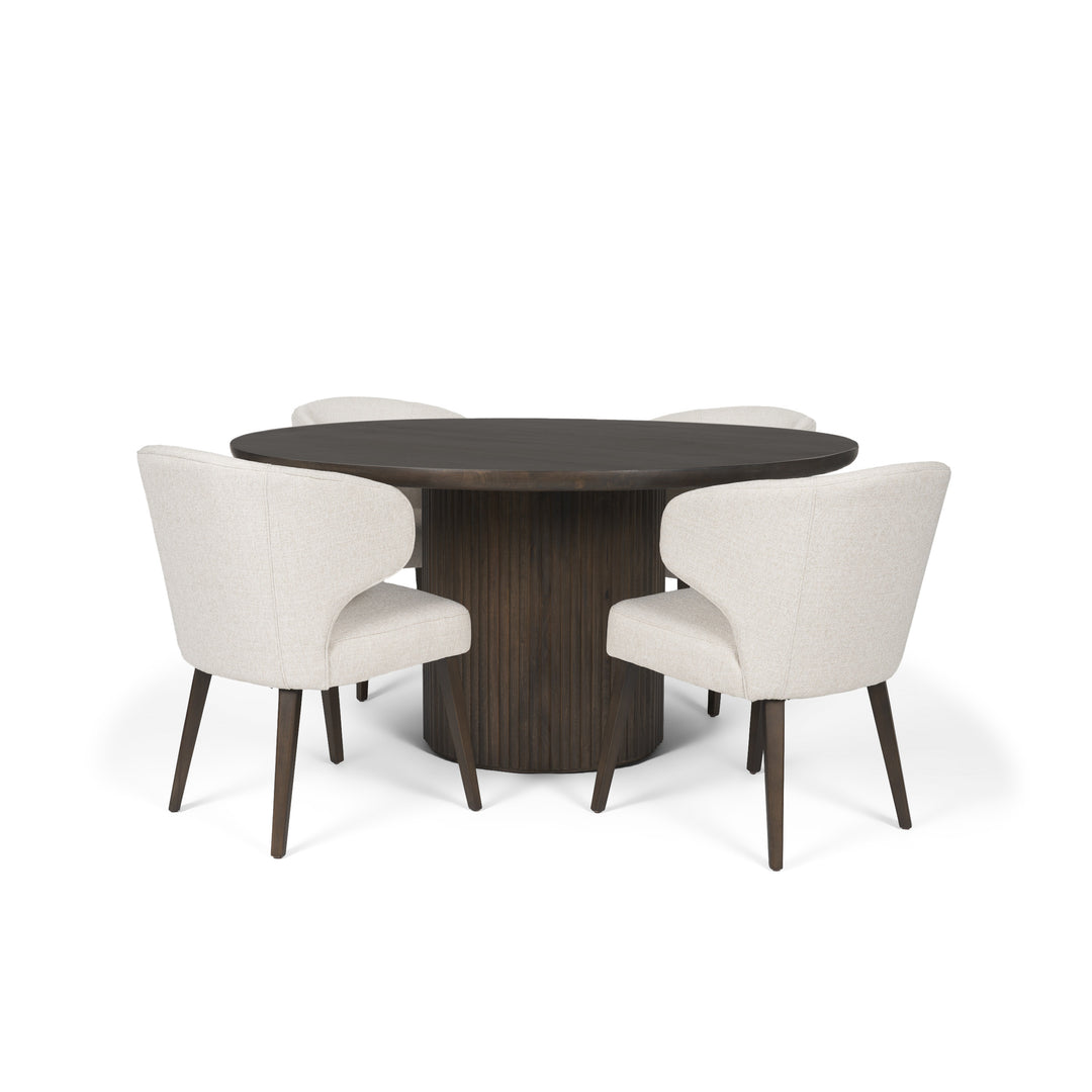 Terra Fluted Dining Table - 4 Niles Chairs Dining Room Mercana