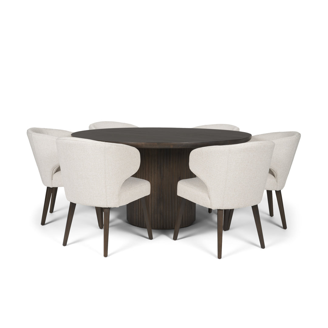 Terra Fluted Dining Table - 6 Niles Chairs Dining Room Mercana