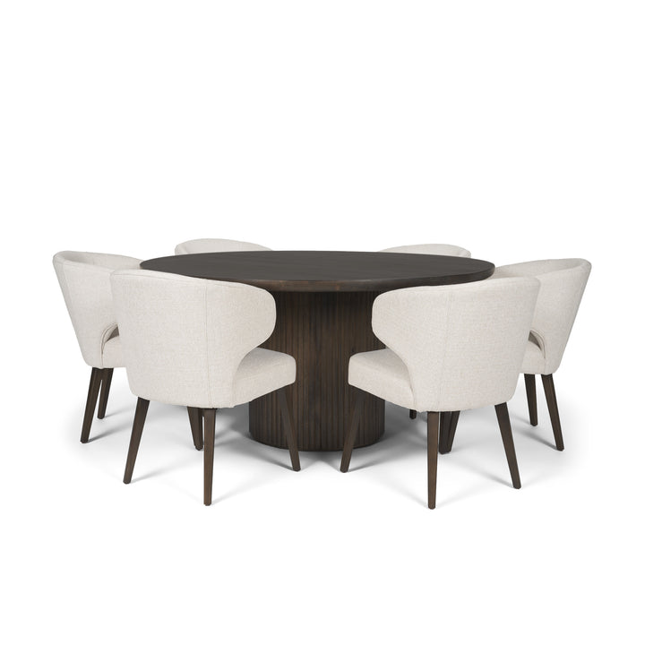 Terra Fluted Dining Table - 6 Niles Chairs Dining Room Mercana