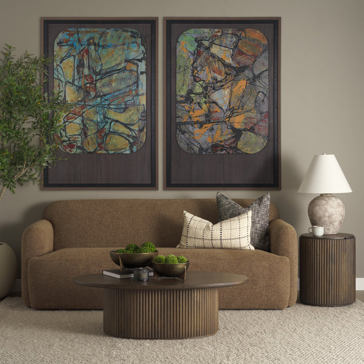 Saga Textured Brown Plush Fabric 3 Seater Sofa Living Room Mercana
