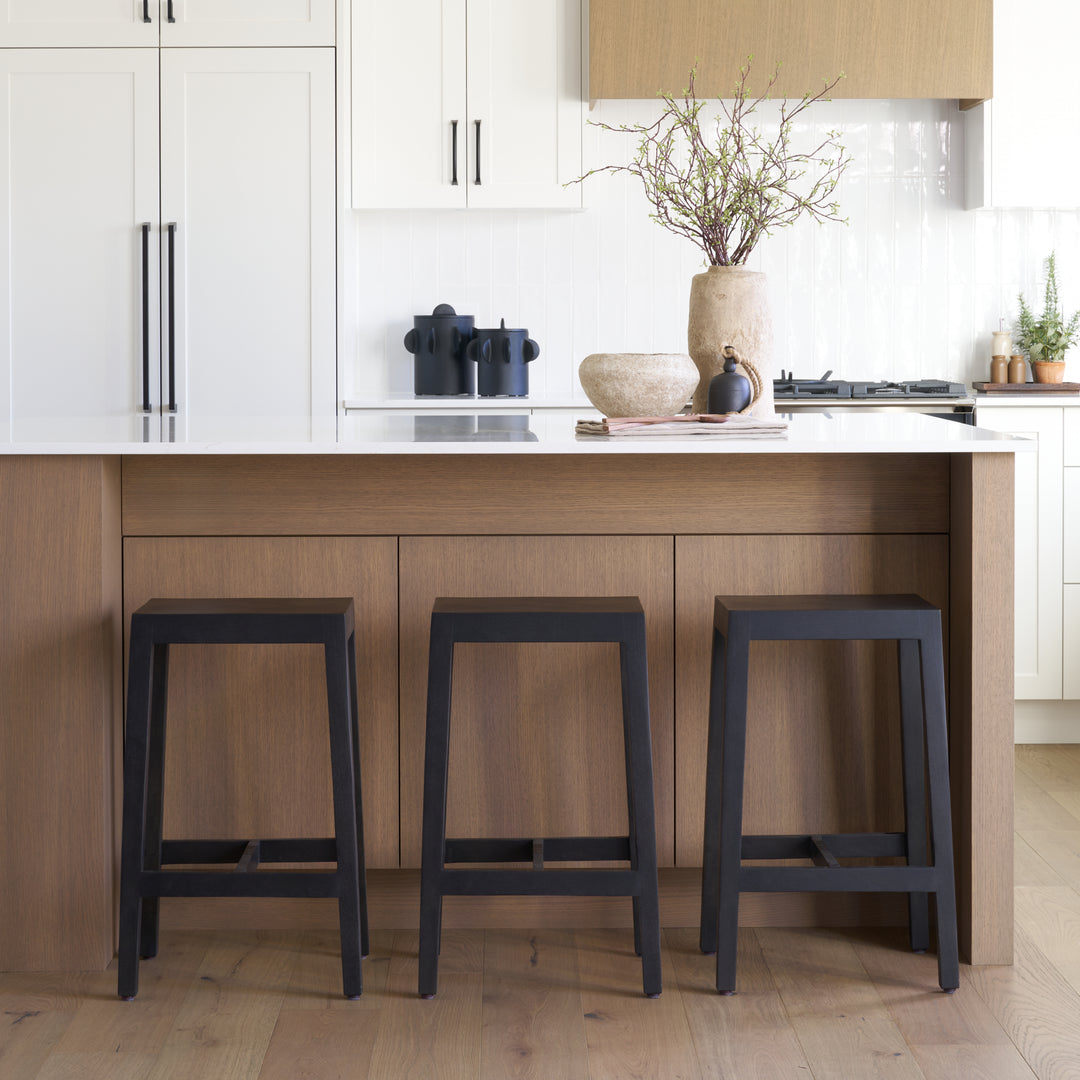 Colony Black-Brown Solid Wood Counter Stool Dining Room Mercana