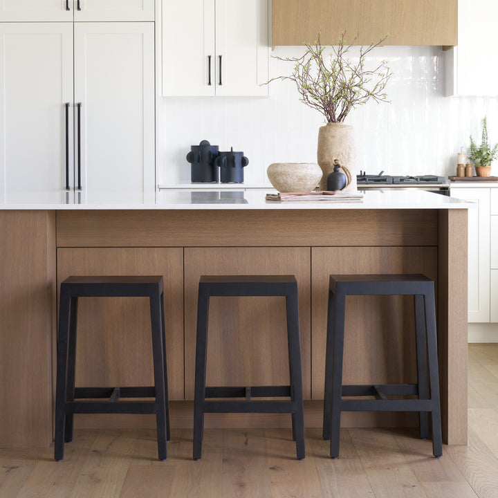 Colony Black-Brown Solid Wood Counter Stool Dining Room Mercana