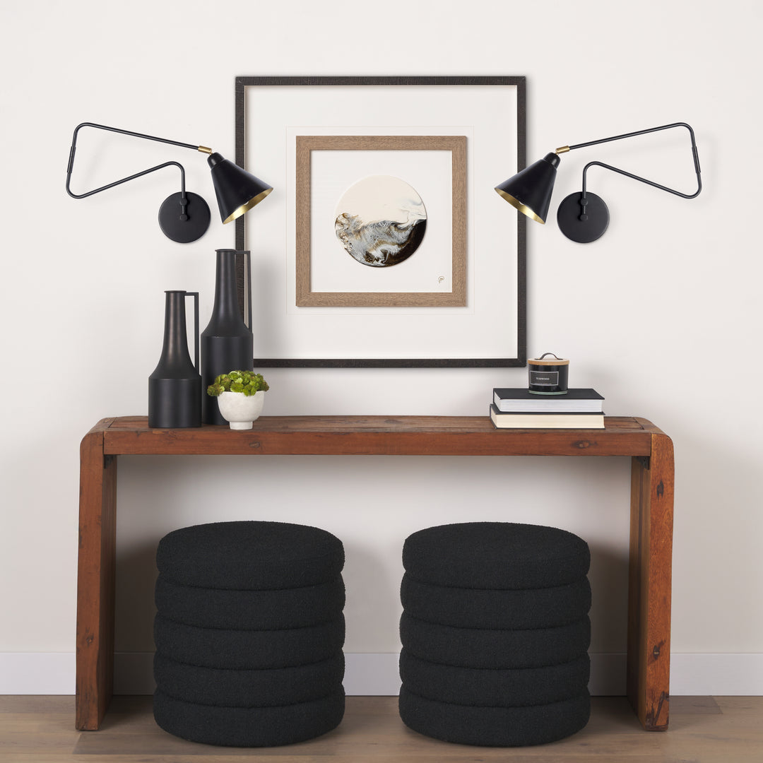 Cobalt 6L x 32W Black Metal Cone Shaped Swivel Wall Sconce Decor Mercana