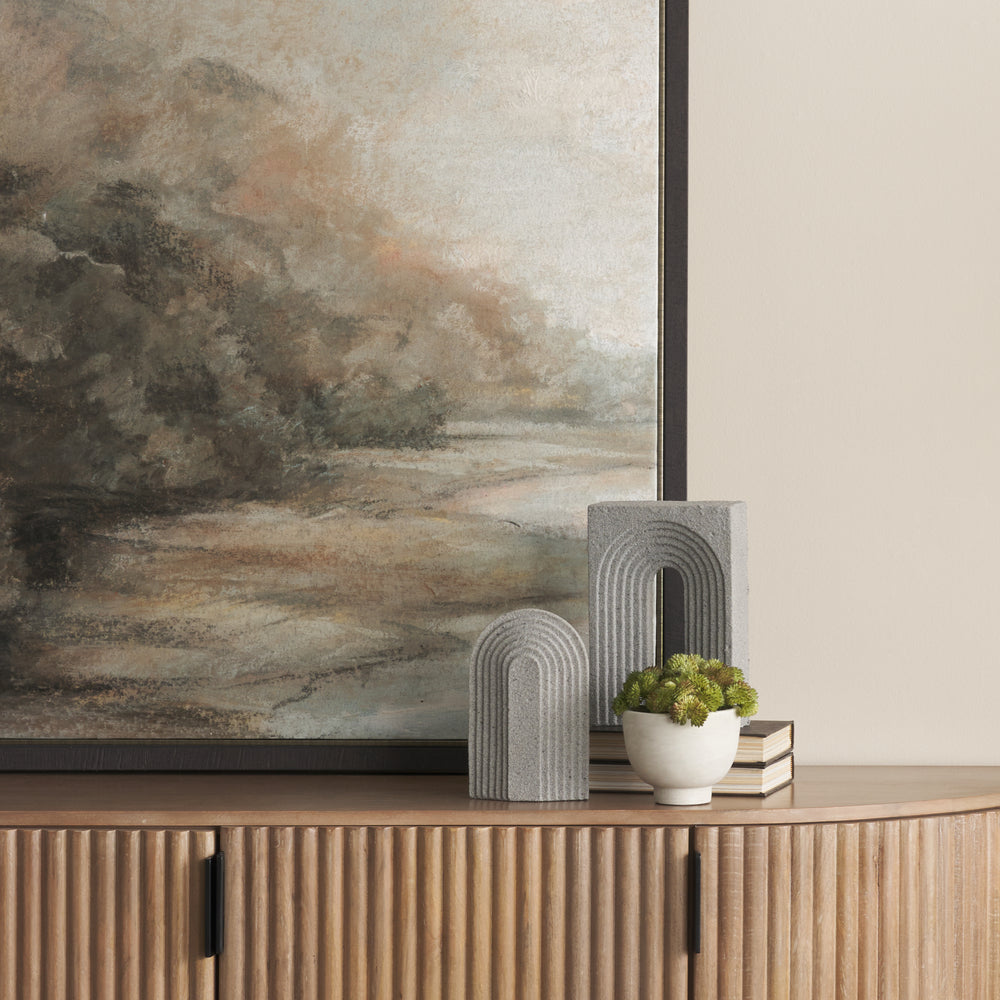 Kacia Resin Textured Concrete Gray Decorative Object Decor Mercana