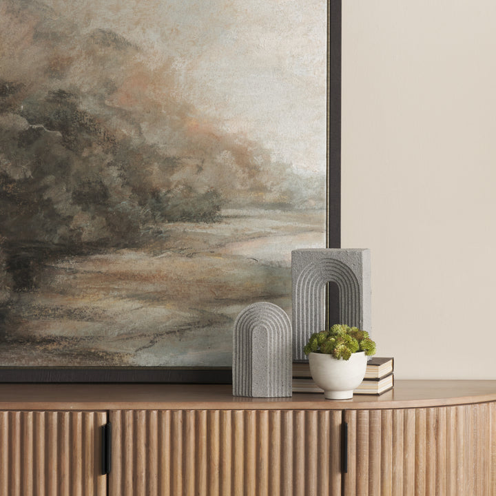 Kacia Resin Textured Concrete Gray Decorative Object Decor Mercana
