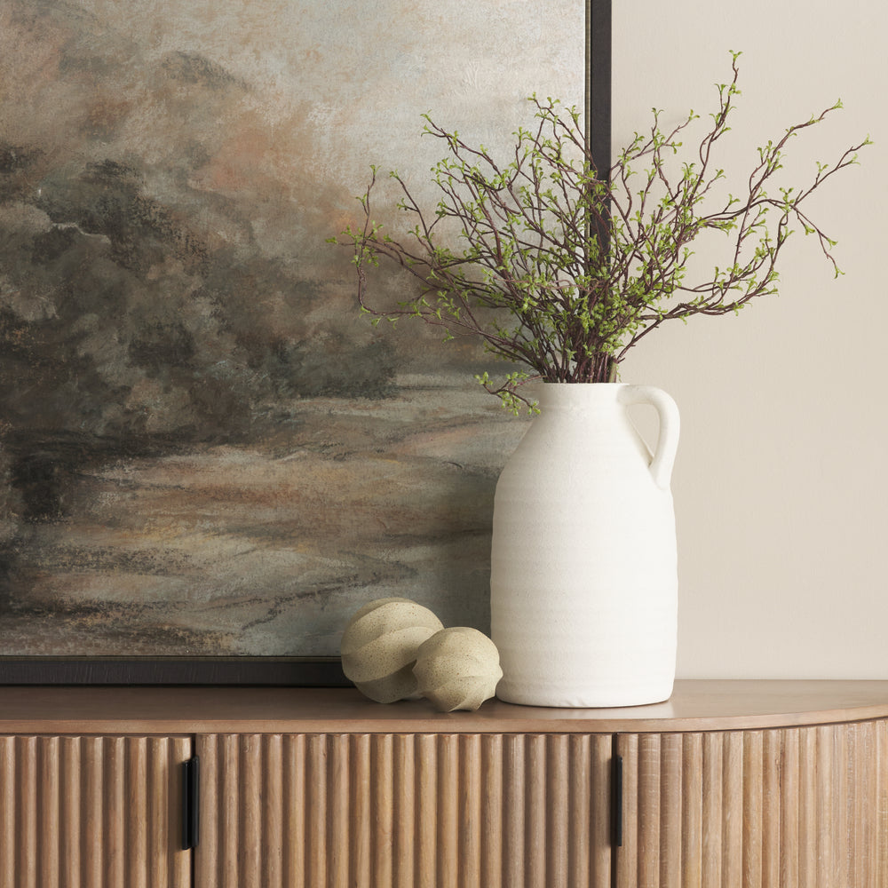 Imani Large Sculptural Textured Beige Metal Decorative Orb Object Decor Mercana