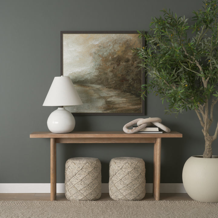 Mehdi White Ceramic Table Lamp Decor Mercana