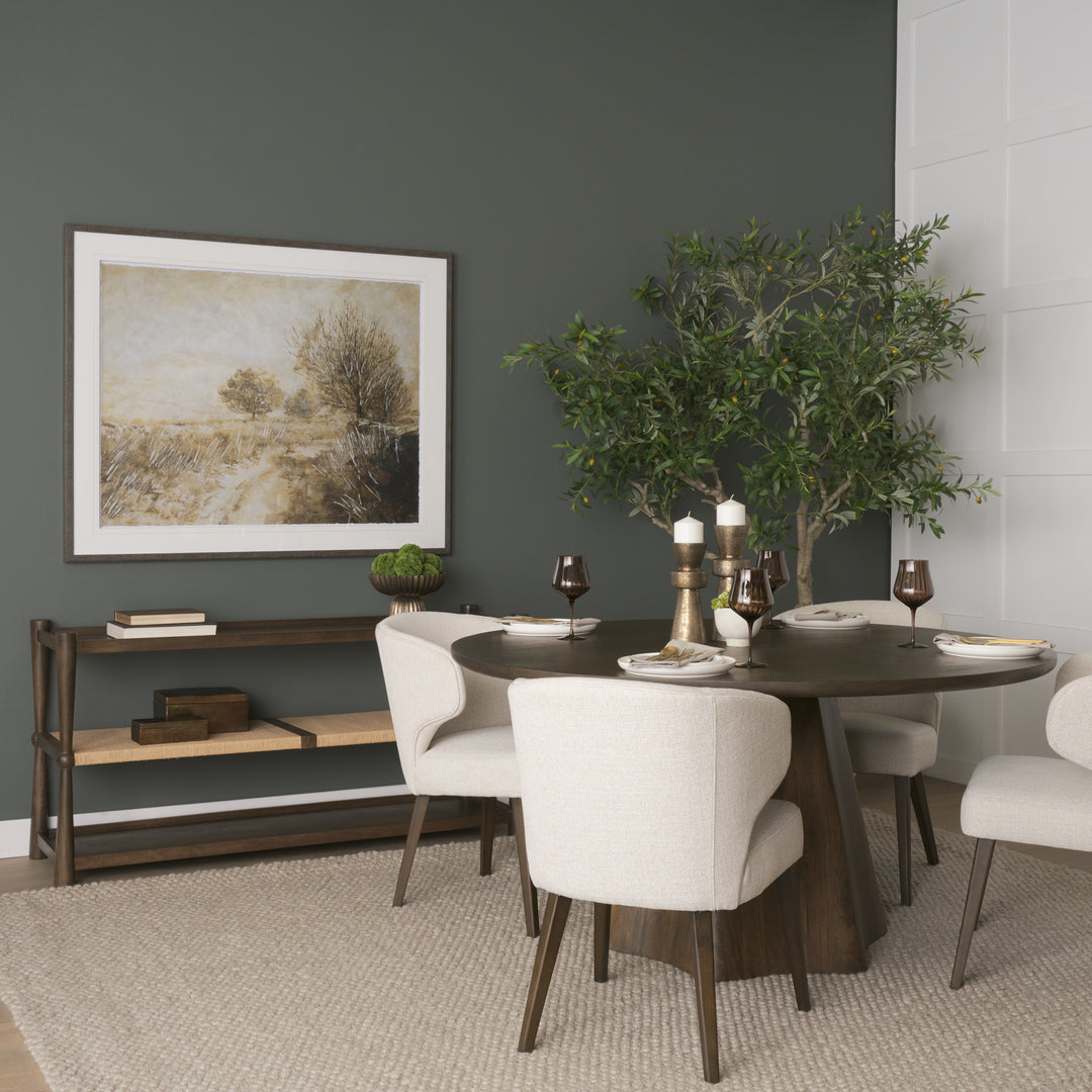 Jovani 60" Solid Dark Brown Mango Wood Round Dining Table Dining Room Mercana