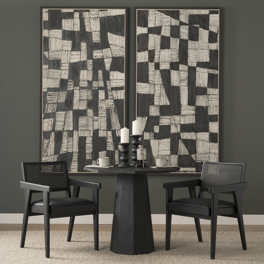 Maxine Hexagonal Black Wood Foyer Table Dining Room Mercana