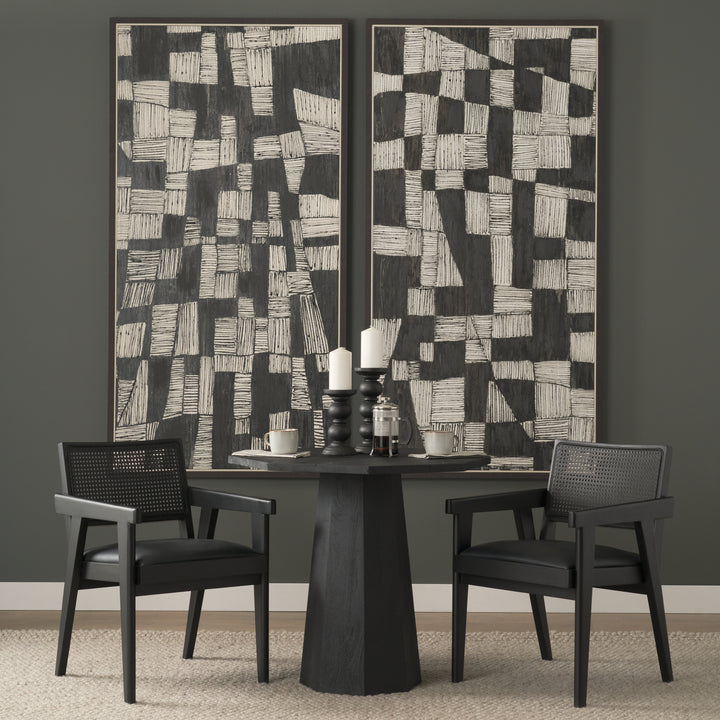 Maxine Hexagonal Black Wood Foyer Table Dining Room Mercana