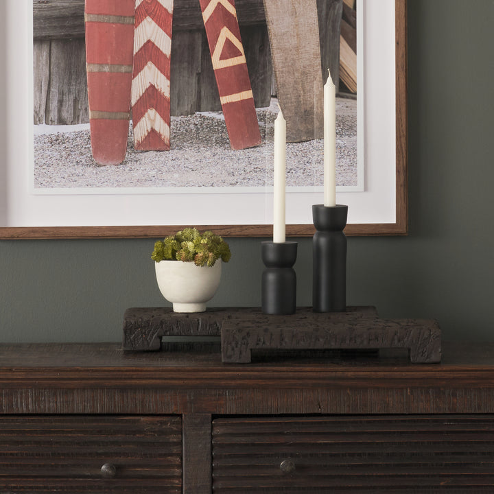 Shira Reclaimed Dark Brown Wooden Riser (Set of 2) Decor Mercana