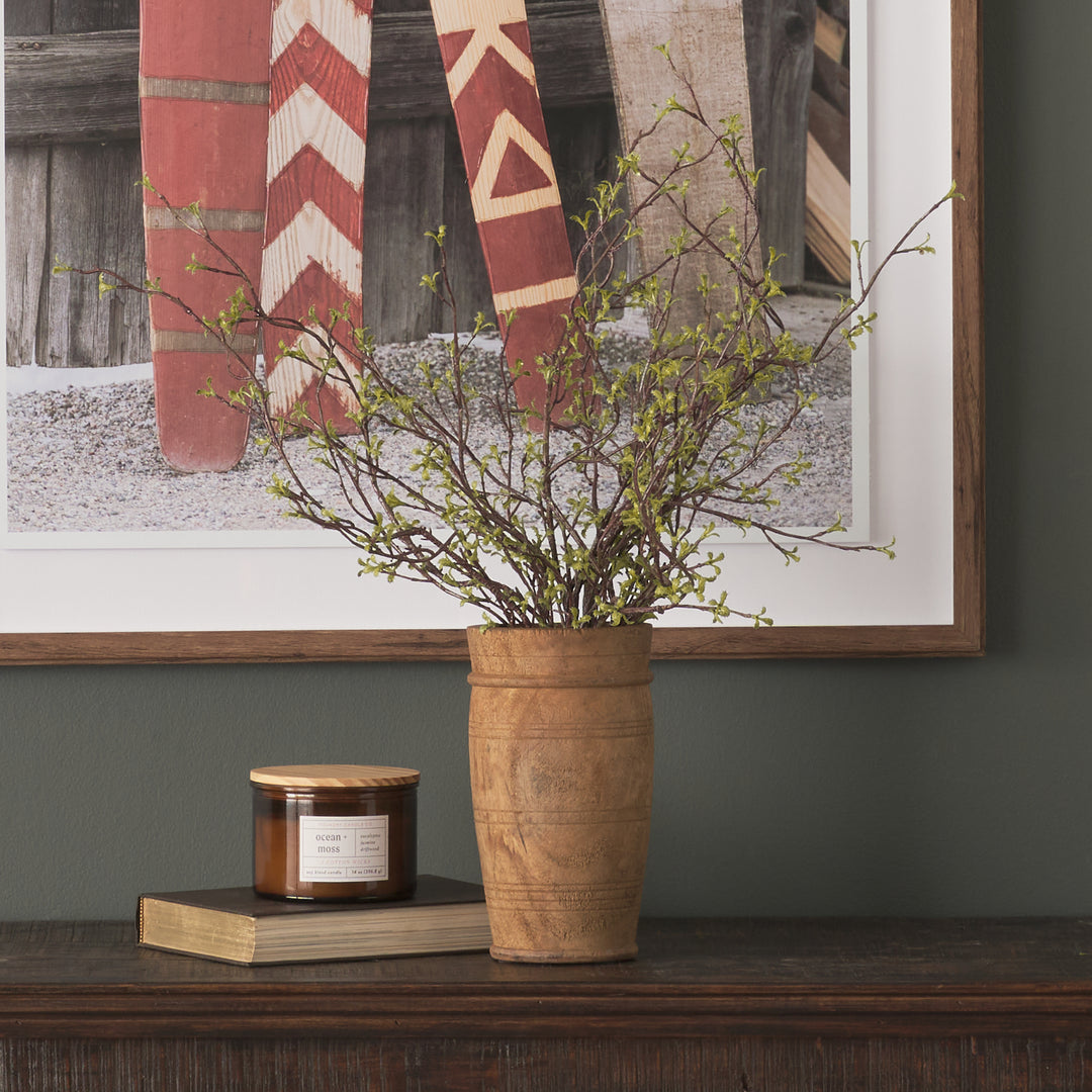 Porta Small Medium Brown Reclaimed Wooden Pot Decor Mercana