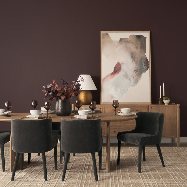 Nolan Slope Charcoal Chenille Dining Chair Dining Room Mercana