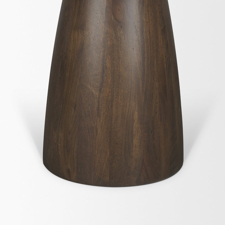 Allyson 42" Round Dark Brown w/ Cappuccino Marble Pedestal Dining Table Bedroom Mercana