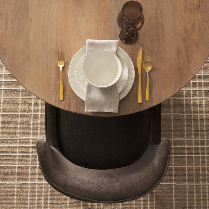 Nolan Slope Charcoal Chenille Dining Chair Dining Room Mercana