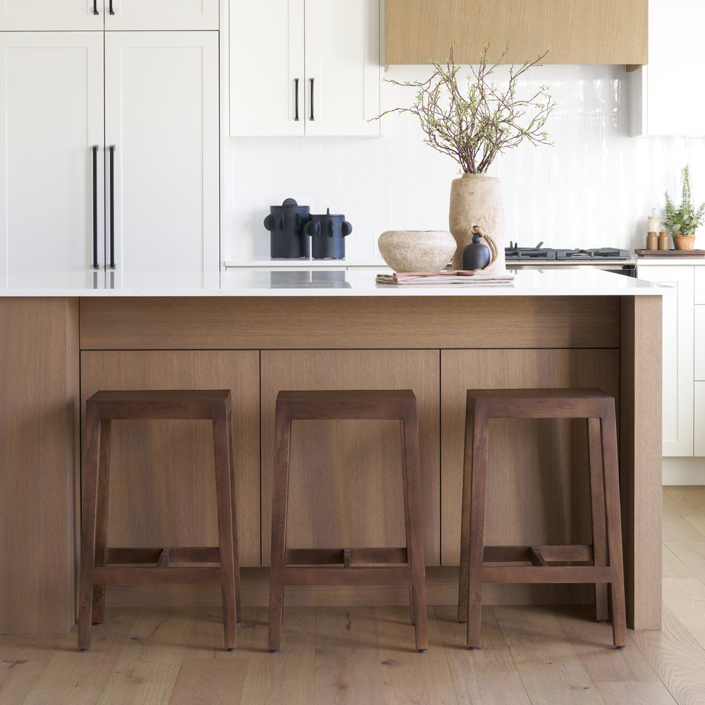 Colony Medium-Dark Brown Solid Wood Counter Stool Dining Room Mercana