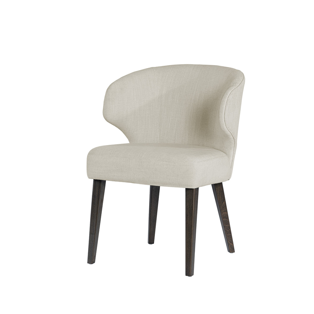 Niles Cream Fabric Seat W/ Dark Brown Wooden Legs Wingback Dining Chair Dining Room Mercana