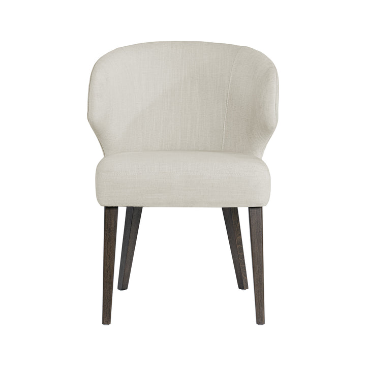 Niles Cream Fabric Seat W/ Dark Brown Wooden Legs Wingback Dining Chair Dining Room Mercana