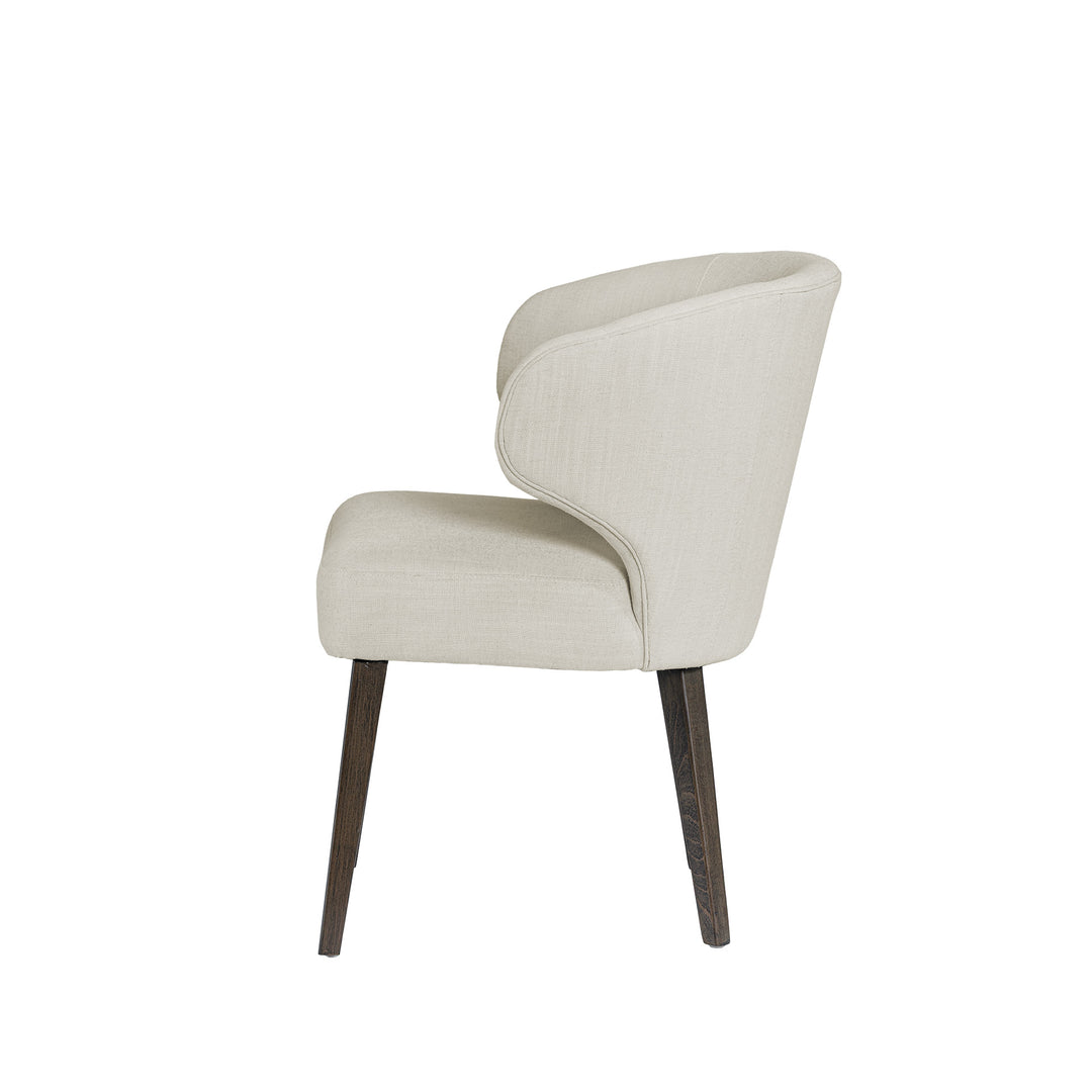 Niles Cream Fabric Seat W/ Dark Brown Wooden Legs Wingback Dining Chair Dining Room Mercana