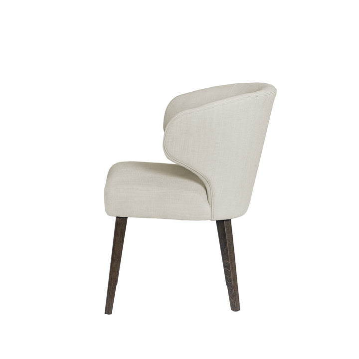 Niles Cream Fabric Seat W/ Dark Brown Wooden Legs Wingback Dining Chair Dining Room Mercana