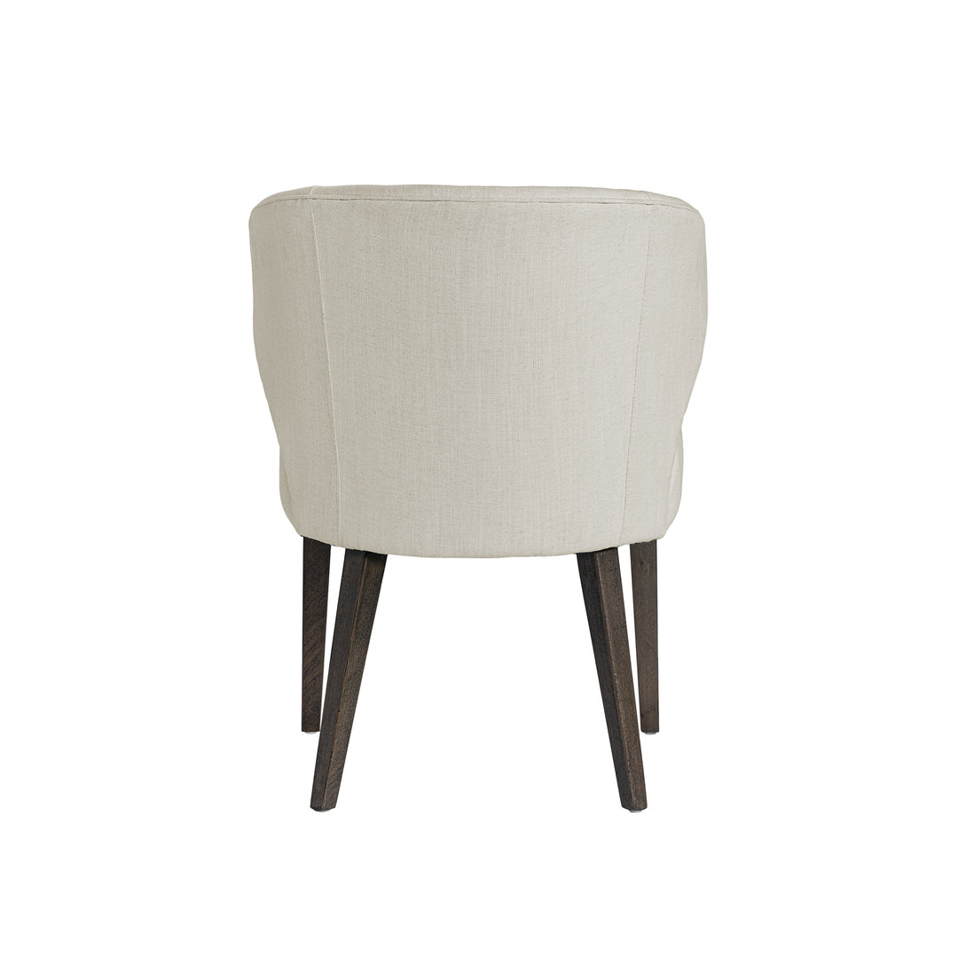 Niles Cream Fabric Seat W/ Dark Brown Wooden Legs Wingback Dining Chair Dining Room Mercana