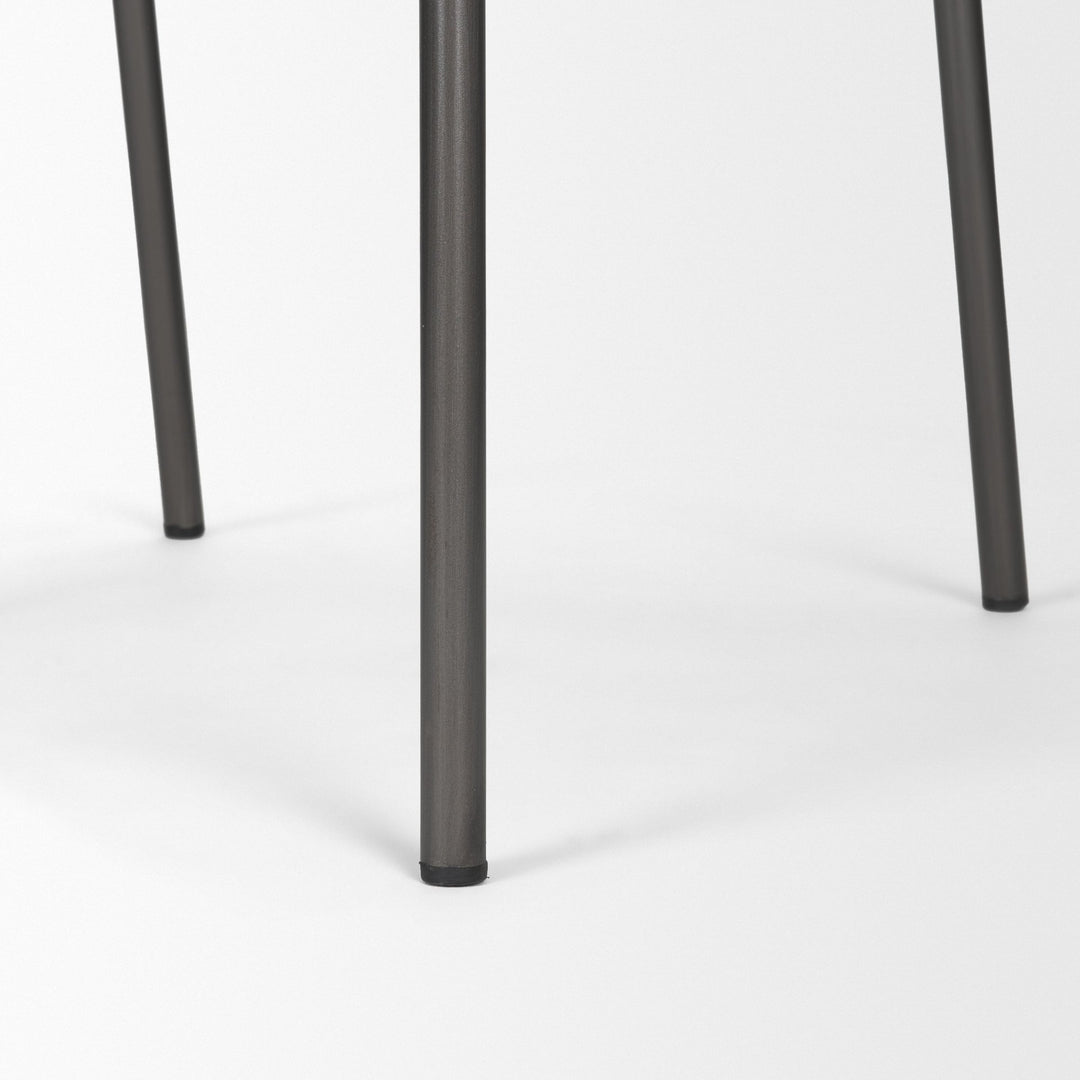 Kavalan 37.5" Total Height Ebony Leather Seat Black Metal Frame Bar Stool Dining Room Mercana