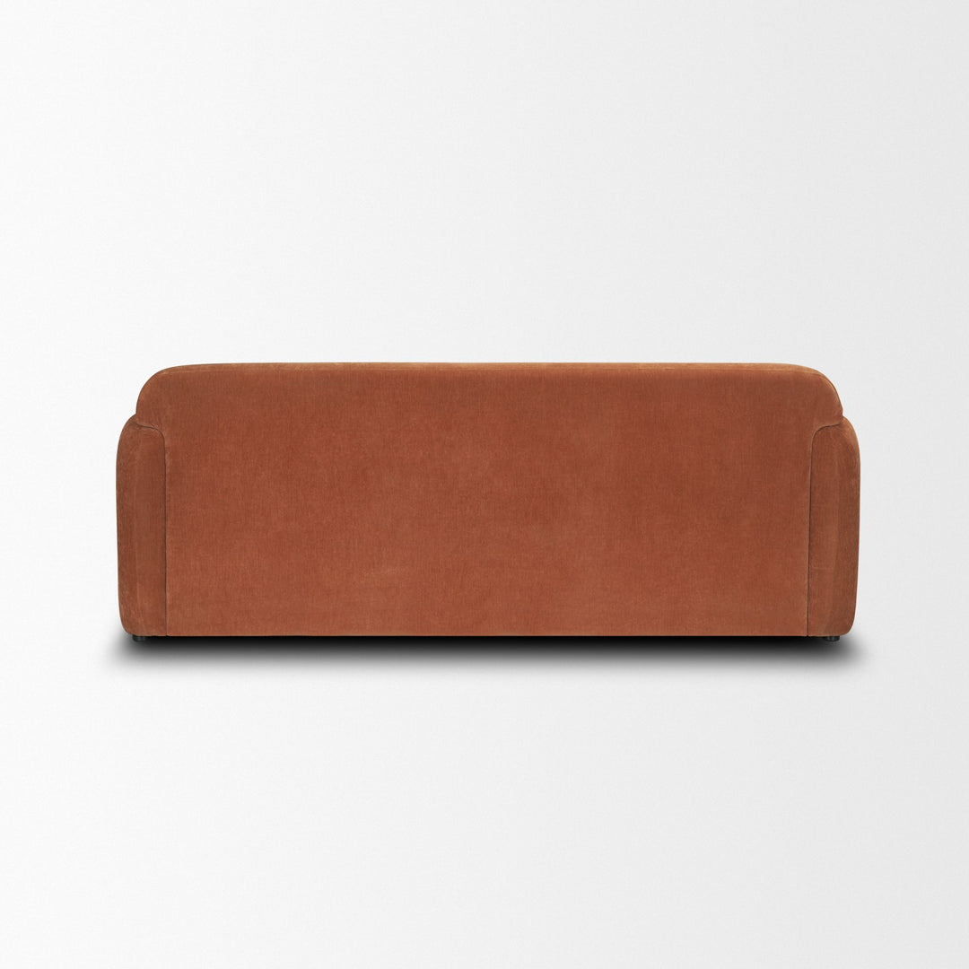 Saga Stonewashed Rust Chenille Fabric 3 Seater Sofa Living Room Mercana