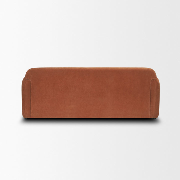 Saga Stonewashed Rust Chenille Fabric 3 Seater Sofa Living Room Mercana