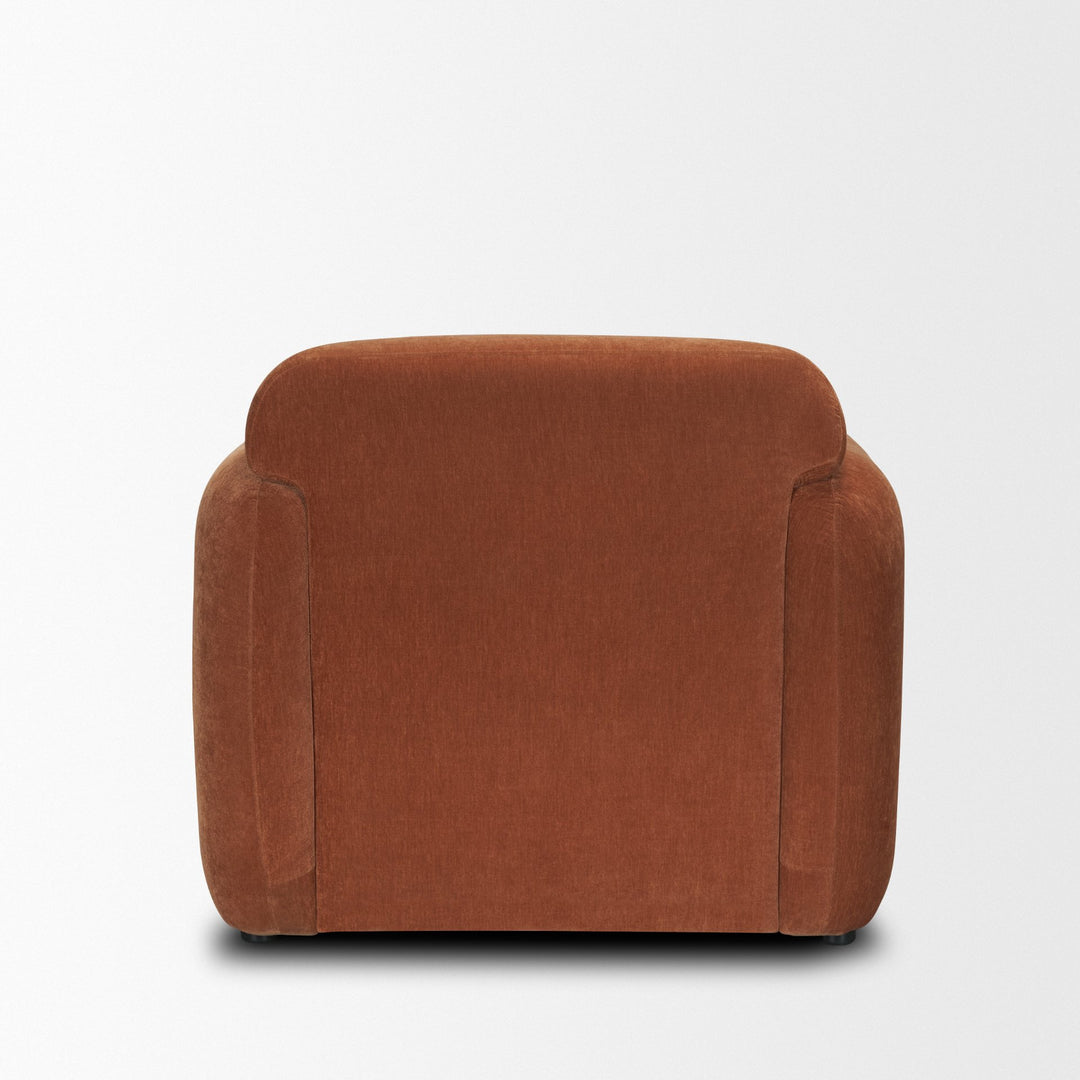 Saga Stonewashed Rust Chenille Fabric Upholstered Chair Living Room Mercana