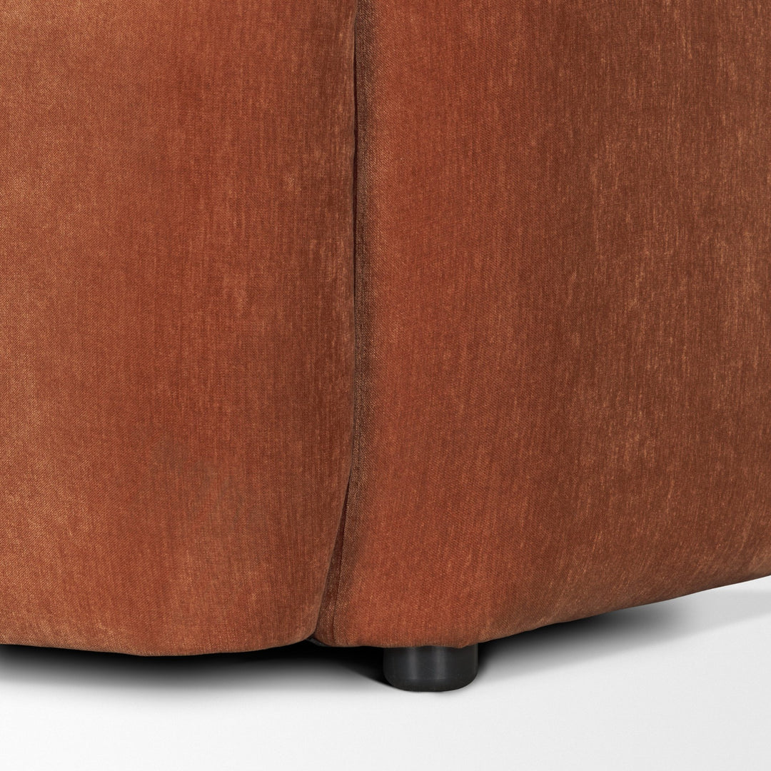 Saga Stonewashed Rust Chenille Fabric Upholstered Chair Living Room Mercana