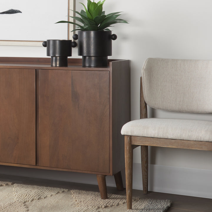 Lillie Medium Brown Wood 2 Door Tray Top Accent Cabinet Decor Mercana